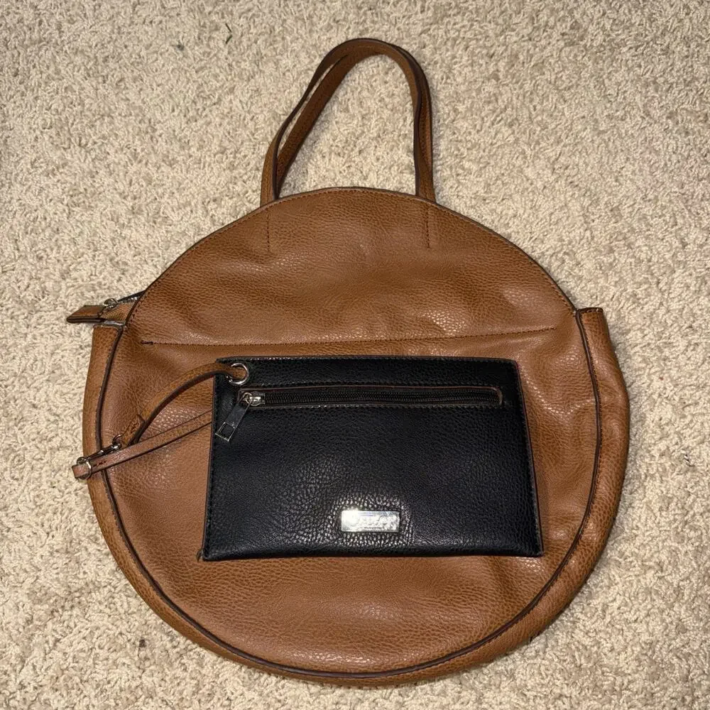 Carlos Santana Womens Handbag Round Faux Leather